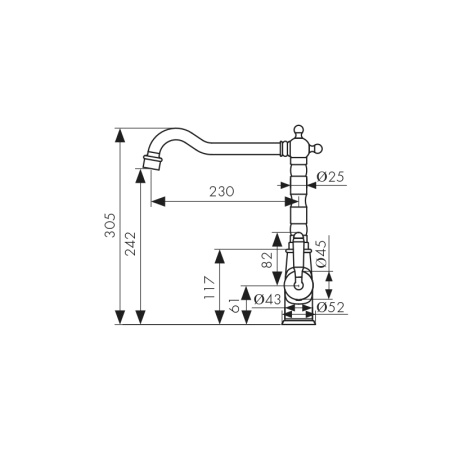 31544-1 Смеситель KAISER Vincent для кухни 
